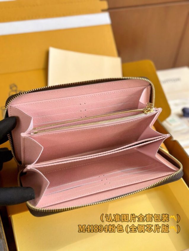 Replica Louis Vuitton Zippy Wallet Brown&Pink - best quality luxury bag dupe