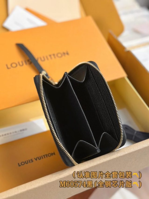 Replica Louis Vuitton Zipper Coin Purse Black - elite superclone designer purse
