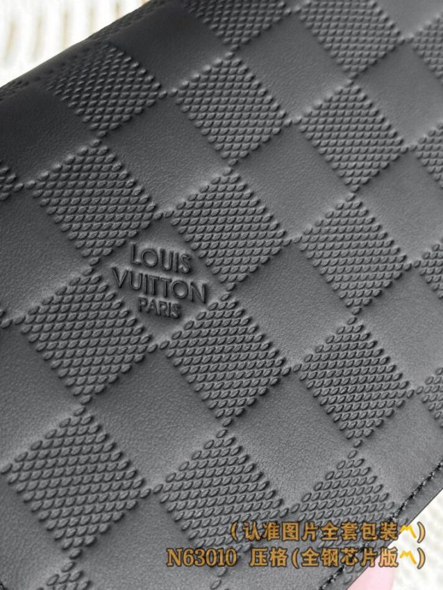 Replica Louis Vuitton Brazza Wallet Black Grid - realistic designer-inspired fake bag