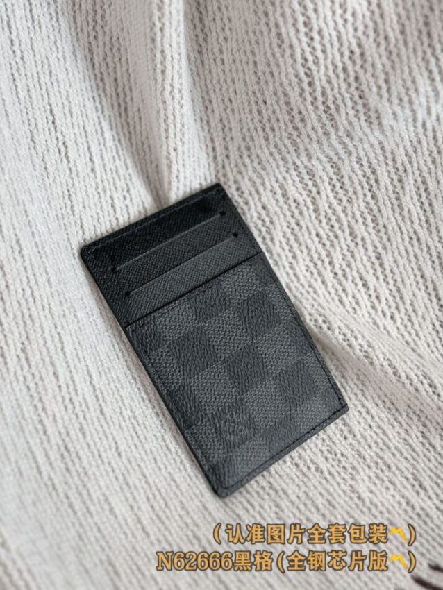 Replica Louis Vuitton Card Holder Black Grid - high-quality designer bag clone