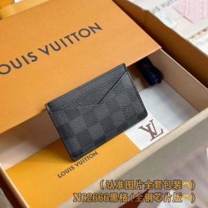 Replica Louis Vuitton Card Holder Black Grid - best quality luxury bag dupe
