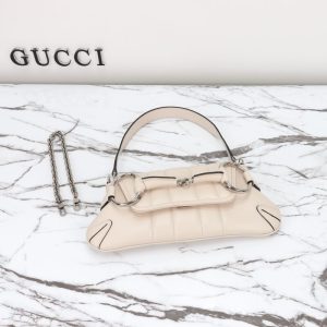 Replica Gucci Horsebit Chain Shoulder Bag White - near-authentic luxury replica handbag