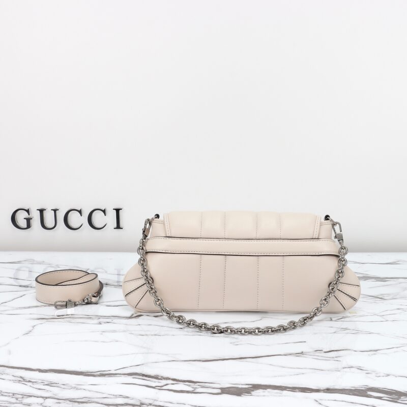 Replica Gucci Horsebit Chain Shoulder Bag White - top-rated replica designer bag