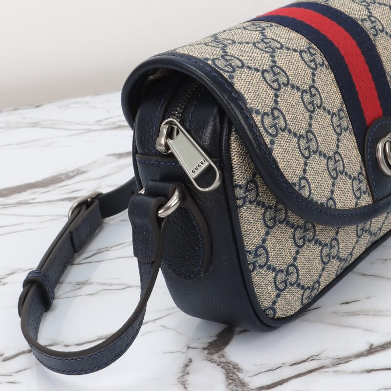 Replica Gucci GUCCI Ophidia GG Shoulder Bag Blue - top-rated replica designer bag