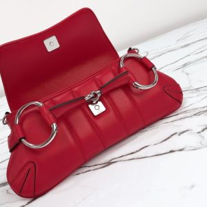 Replica Gucci Horsebit Chain Shoulder Bag Red - premium 1:1 fake handbag model