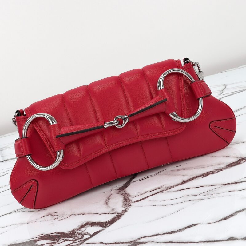 Replica Gucci Horsebit Chain Shoulder Bag Red - high-quality designer bag clone