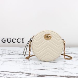 Replica Gucci GG Mormont Round White - 1:1 designer replica handbag