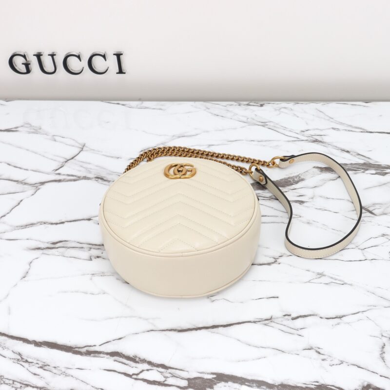 Replica Gucci GG Mormont Round White - authentic-look luxury purse replica