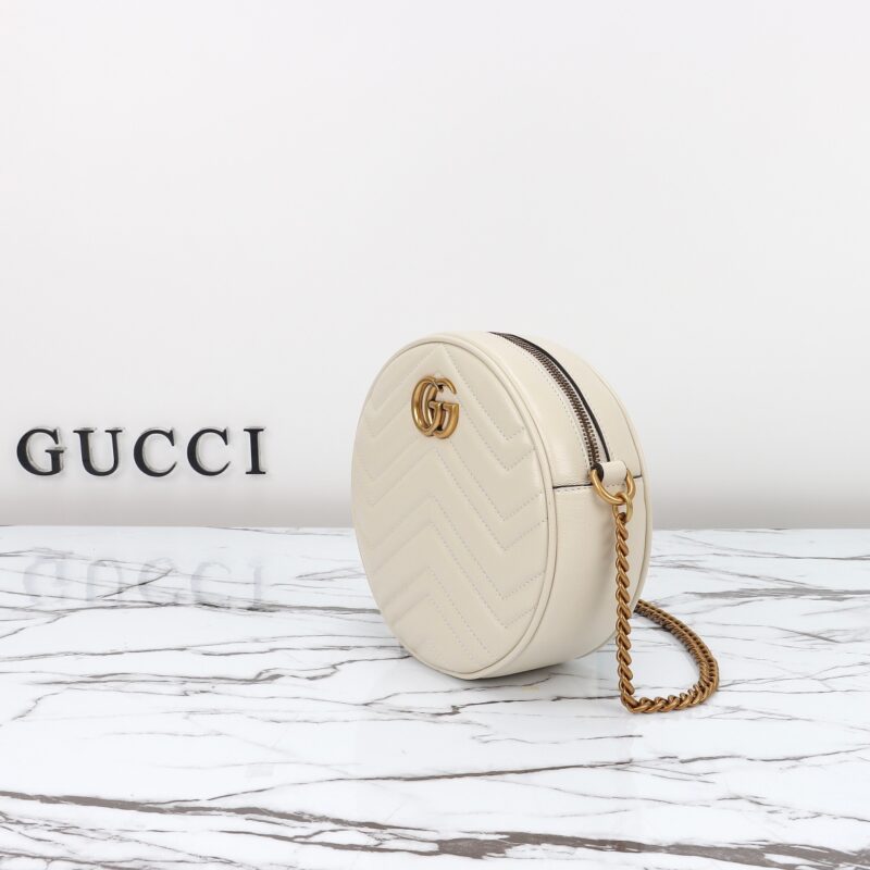 Replica Gucci GG Mormont Round White - top-tier luxury replica shoulder bag