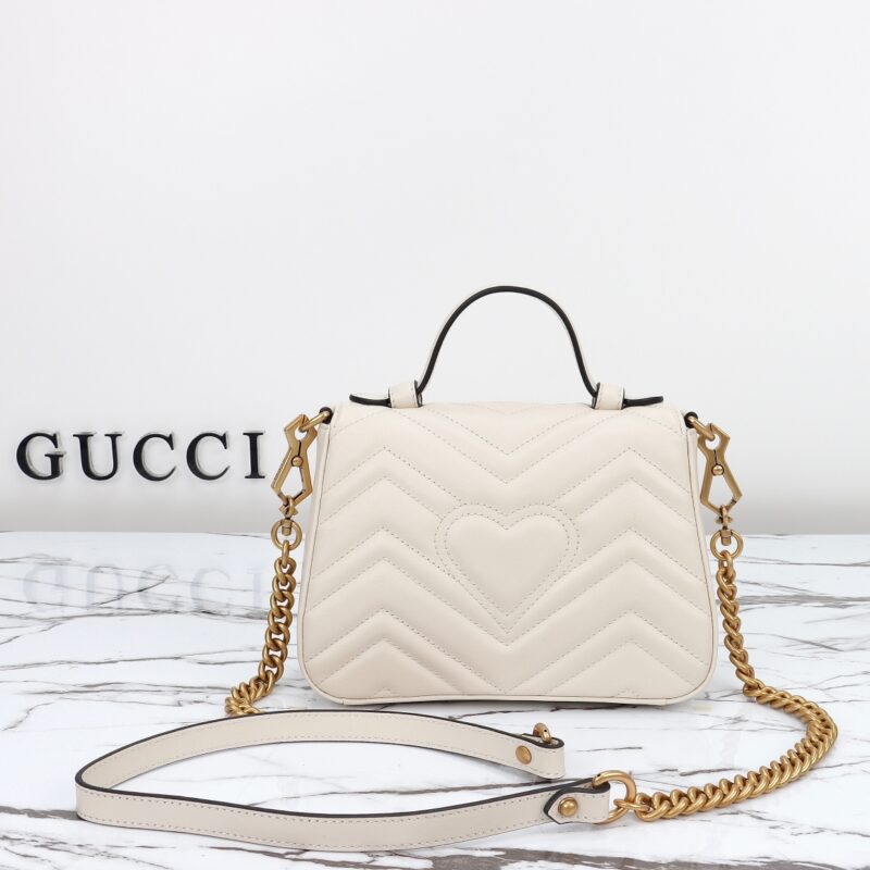 Replica Gucci GG Marmont Top Handle White - premium 1:1 fake handbag model