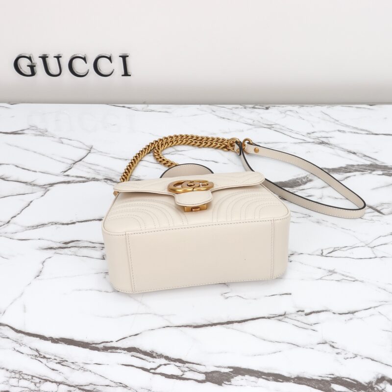 Replica Gucci GG Marmont Top Handle White - elite superclone designer purse