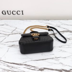Replica Gucci GG Marmont Top Handle Black - premium 1:1 fake handbag model