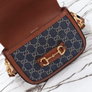 Replica Gucci Horsebit 1955 Double G Mini Denim - premium-grade designer purse dupe