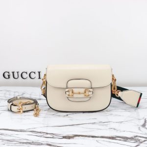 Replica Gucci Horsebit 1955 Double G Mini White - near-authentic luxury replica handbag