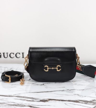 Replica Gucci Horsebit 1955 Double G Mini Black - best-selling designer handbag dupe