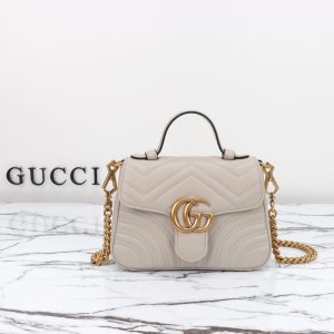 Replica Gucci GG Marmont Top Handle Beige - ultra-realistic fake designer tote