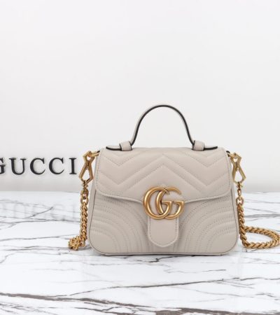 Replica Gucci GG Marmont Top Handle Beige - ultra-realistic fake designer tote