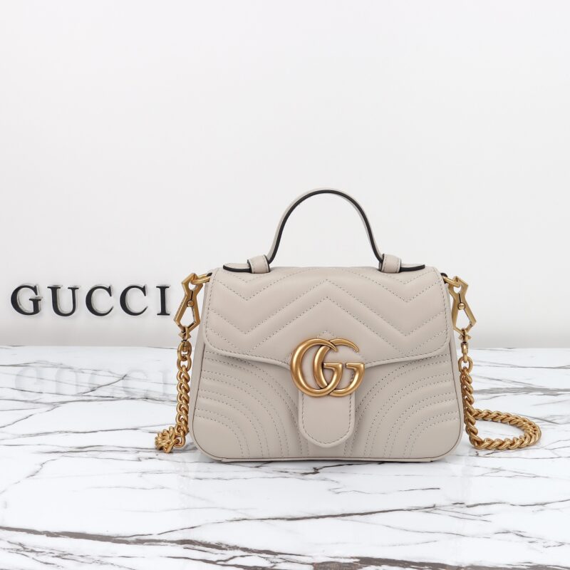 Replica Gucci GG Marmont Top Handle Beige - ultra-realistic fake designer tote