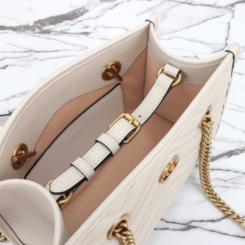Replica Gucci GG Marmont Tote White - top-rated replica designer bag