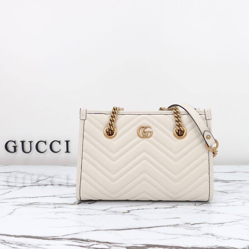 Replica Gucci GG Marmont Tote White - premium 1:1 fake handbag model