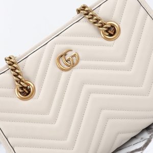 Replica Gucci GG Marmont Tote White - best quality luxury bag dupe