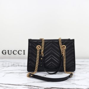 Replica Gucci GG Marmont Tote Black - high-quality designer bag clone