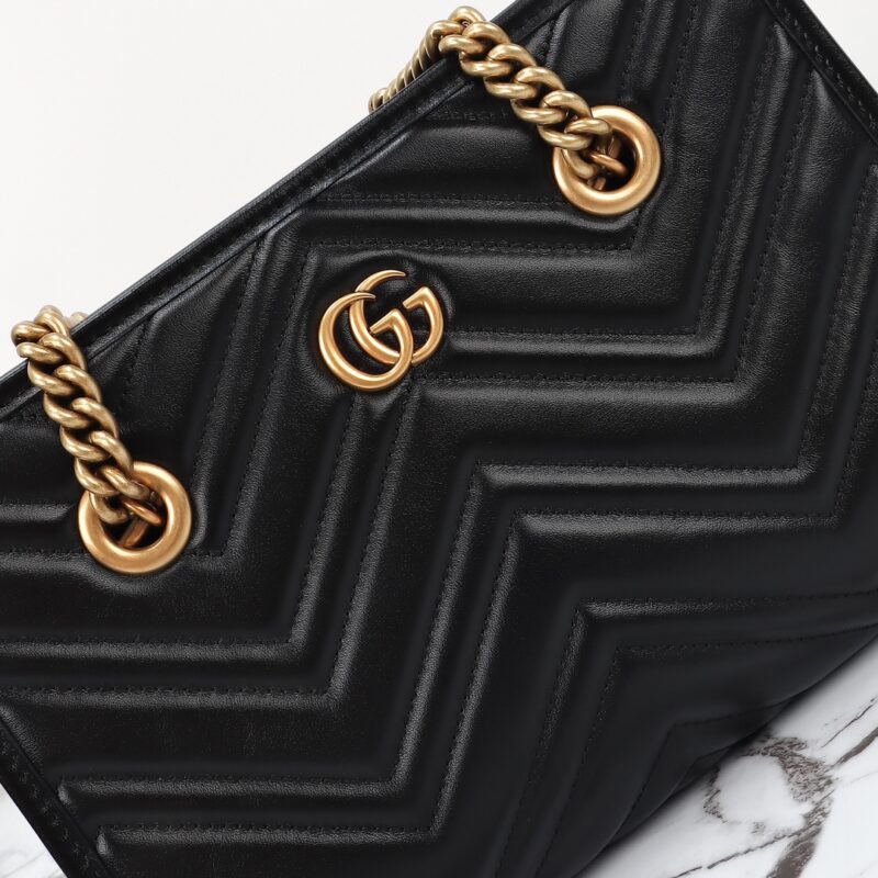 Replica Gucci GG Marmont Tote Black - top-tier luxury replica shoulder bag