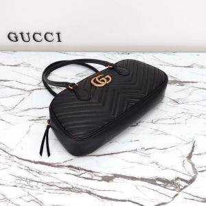 Replica Gucci Marmont Small Top Handle Black - top-tier luxury replica shoulder bag