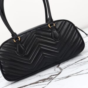 Replica Gucci Marmont Small Top Handle Black - ultra-realistic fake designer tote