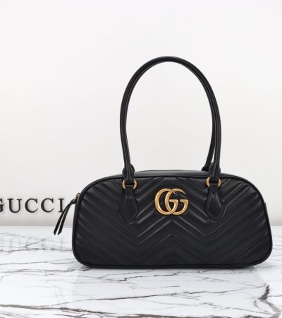 Replica Gucci Marmont Small Top Handle Black - top-tier luxury replica shoulder bag