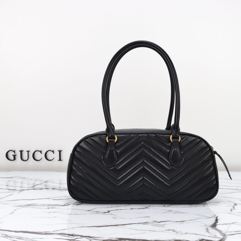 Replica Gucci Marmont Small Top Handle Black - authentic-look luxury purse replica