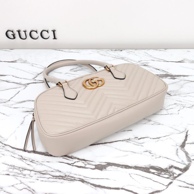 Replica Gucci Marmont Small Top Handle White - top-rated replica designer bag