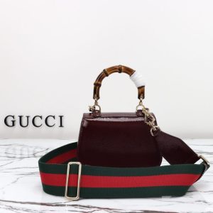 Replica Gucci Bamboo 1947 Patent Bordeaux - best-selling designer handbag dupe