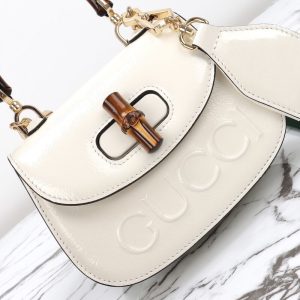 Replica Gucci Bamboo 1947 Patent White - top-rated replica designer bag