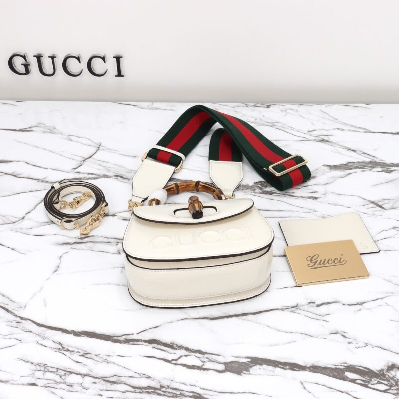 Replica Gucci Bamboo 1947 Patent White - high-accuracy replica luxury purse