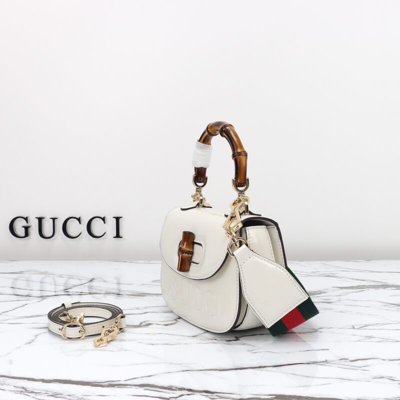 Replica Gucci Bamboo 1947 Patent White - premium-grade designer purse dupe