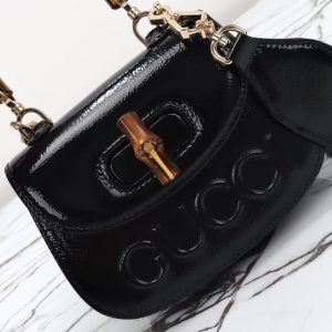 Replica Gucci Bamboo 1947 Patent Black - high-quality designer bag clone