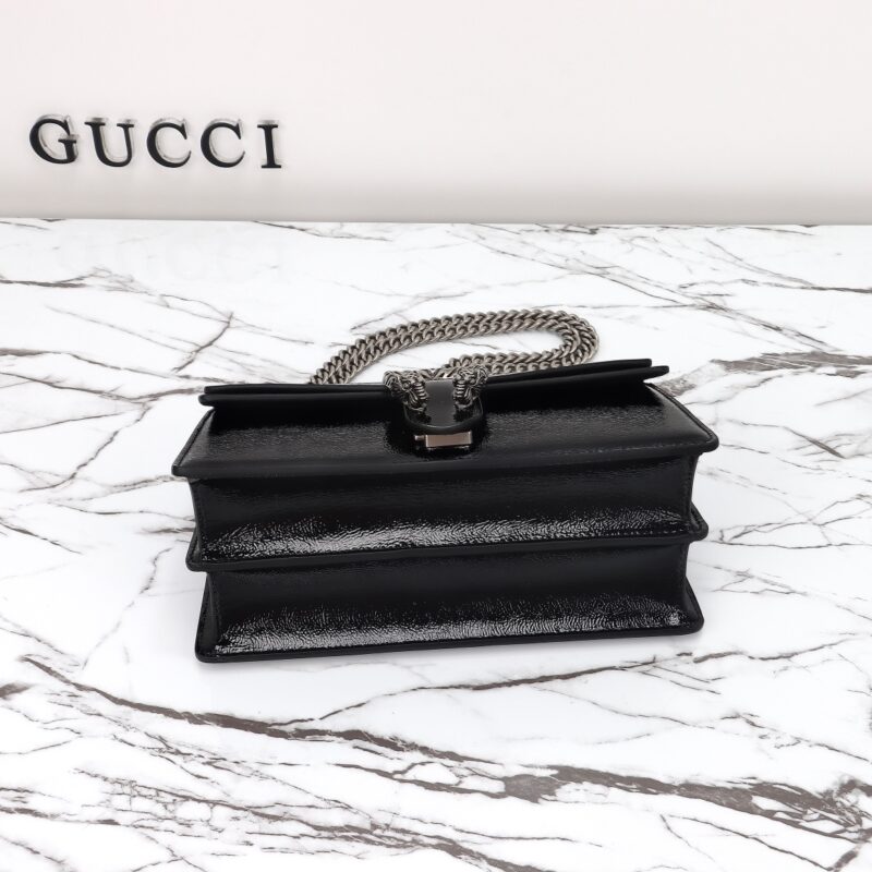 Replica Gucci Dionysus Small Shoulder Bag Patent Black - elite superclone designer purse