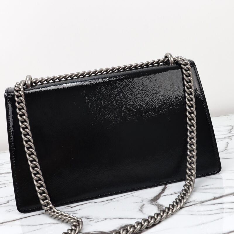 Replica Gucci Dionysus Small Shoulder Bag Patent Black - top-tier luxury replica shoulder bag