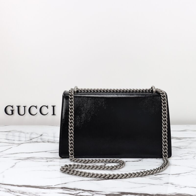 Replica Gucci Dionysus Small Shoulder Bag Patent Black - top-rated replica designer bag