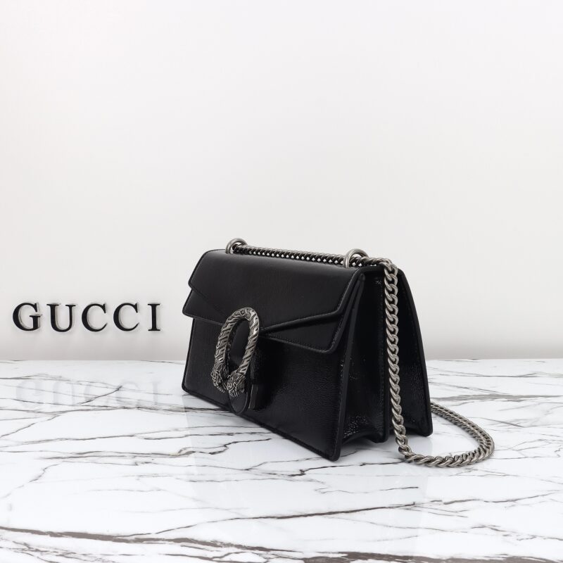 Replica Gucci Dionysus Small Shoulder Bag Patent Black - high-end fake designer purse