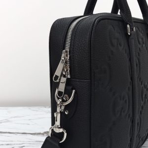 Replica Gucci Briefcase GG Leather Black - high-accuracy replica luxury purse