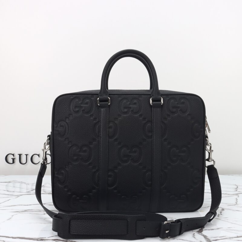 Replica Gucci Briefcase GG Leather Black - realistic designer-inspired fake bag