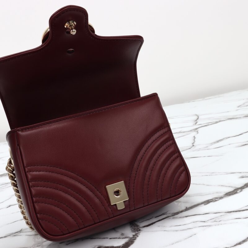 Replica Gucci Marmont Mini Top Handle Bordeaux - authentic-look luxury purse replica