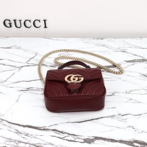Replica Gucci Marmont Mini Top Handle Bordeaux - 1:1 designer replica handbag