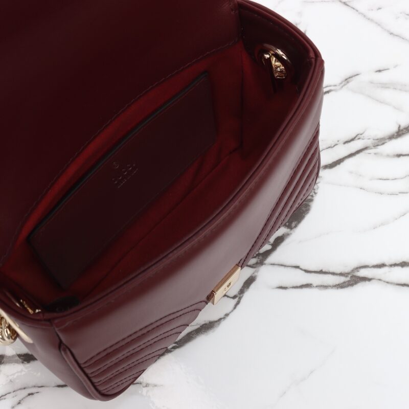 Replica Gucci Marmont Mini Top Handle Bordeaux - premium 1:1 fake handbag model