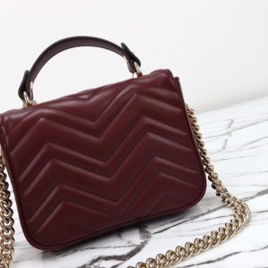 Replica Gucci Marmont Mini Top Handle Bordeaux - high-end fake designer purse