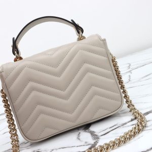 Replica Gucci Marmont Mini Top Handle Beige - top-rated replica designer bag
