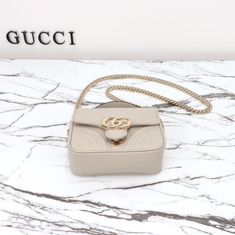 Replica Gucci Marmont Mini Top Handle Beige - best quality luxury bag dupe
