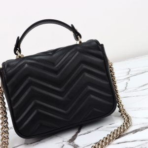 Replica Gucci Marmont Mini Top Handle Black - top-tier luxury replica shoulder bag